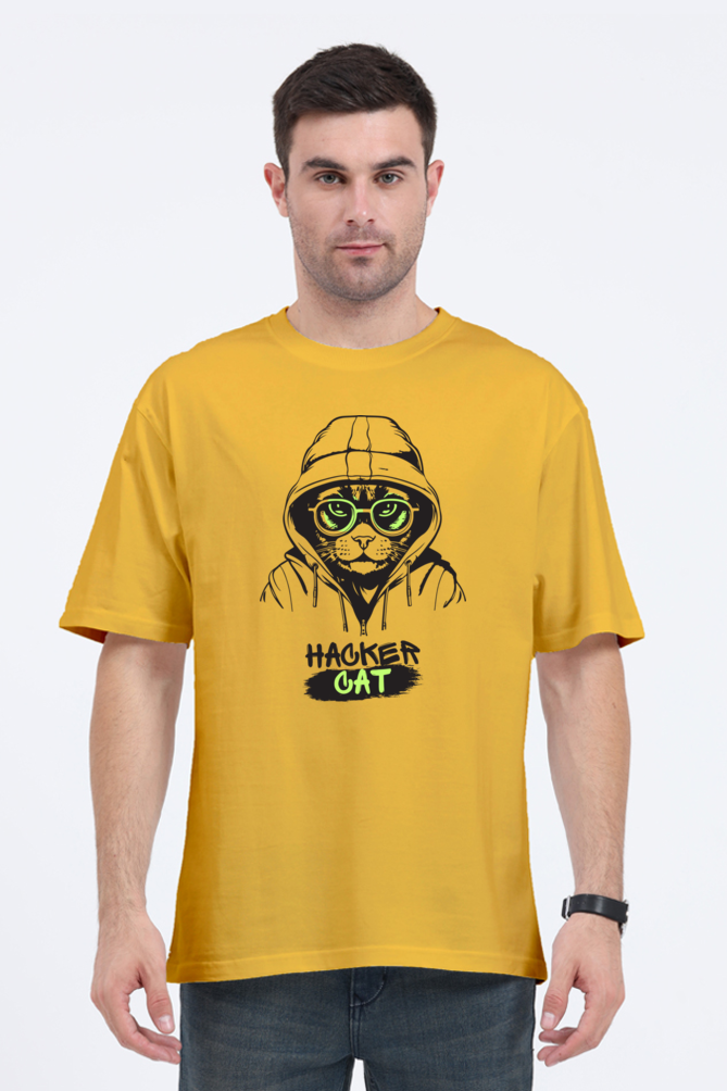 Hacker cat oversized classic T-shirt