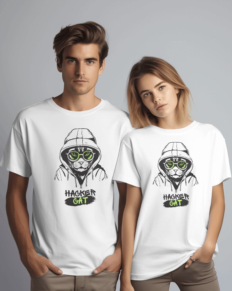 Hacker cat oversized classic T-shirt