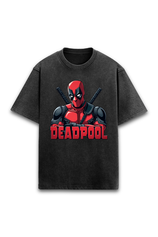 Deadpool Acid Wash Oversized T-shirt