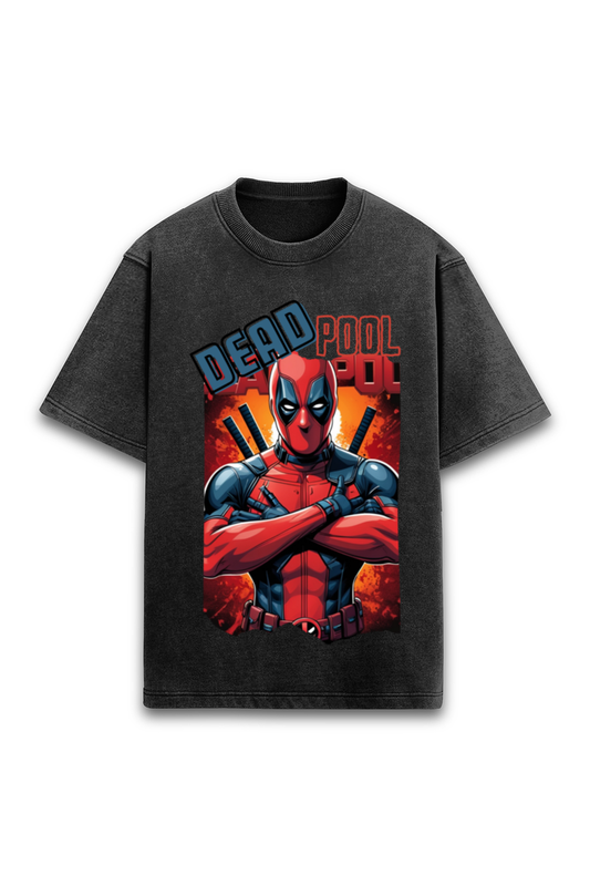 Deadpool Style Acid wash Unisex Oversized T-shirt