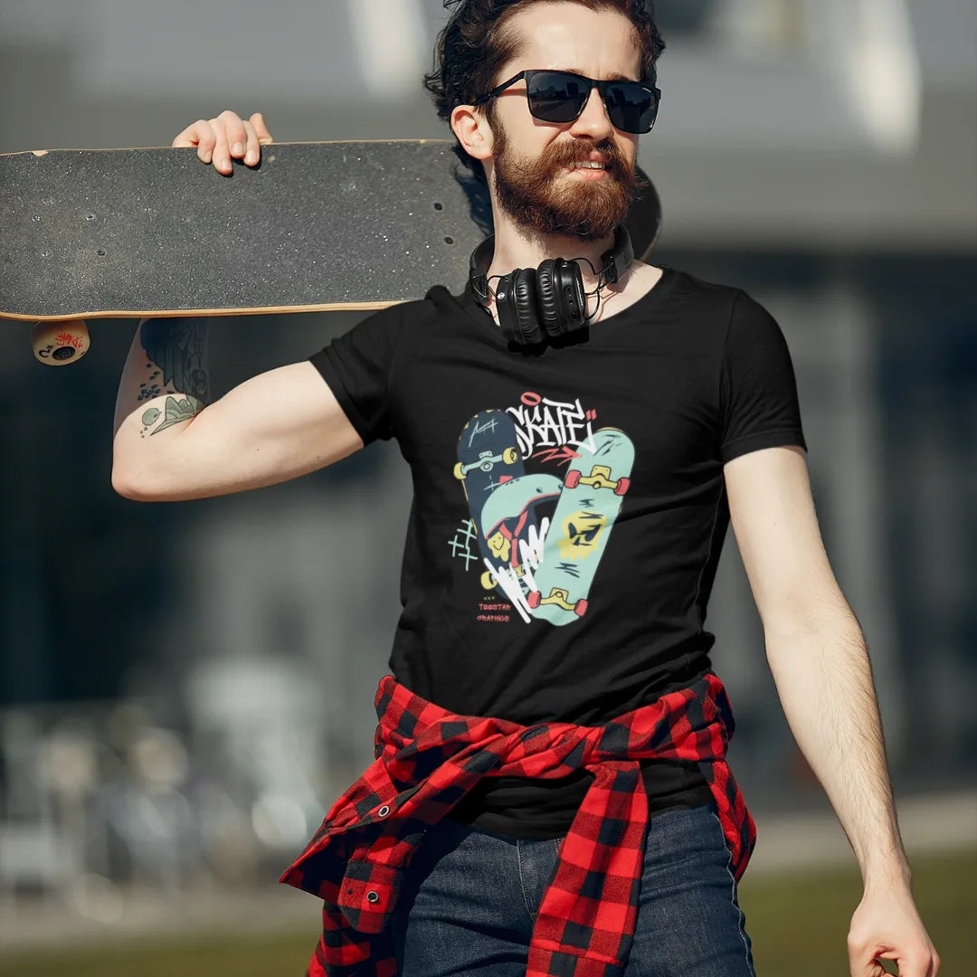 Skater round neck half sleeve classic T-shirt