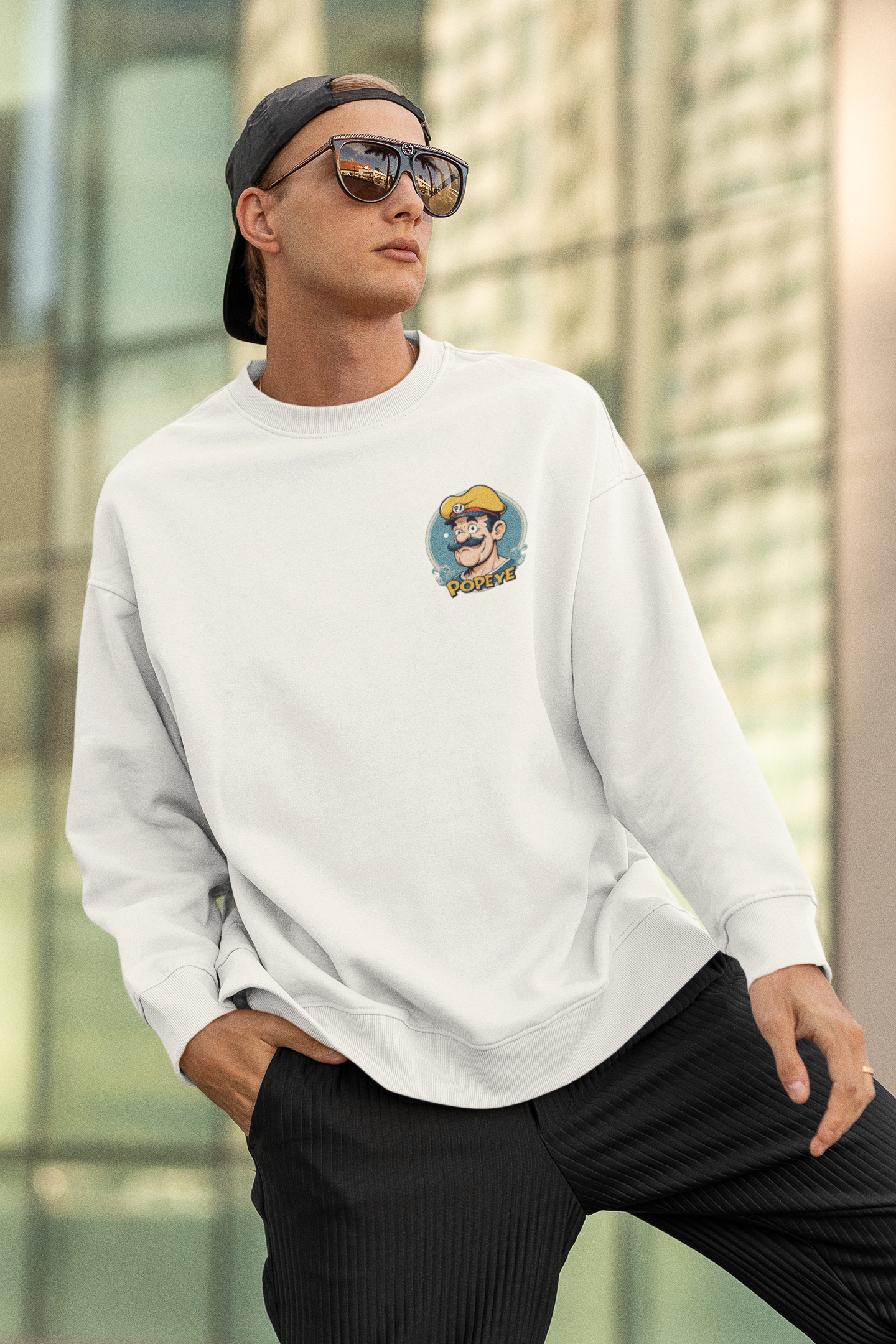 Popeye Face Oversized Sweatshirt