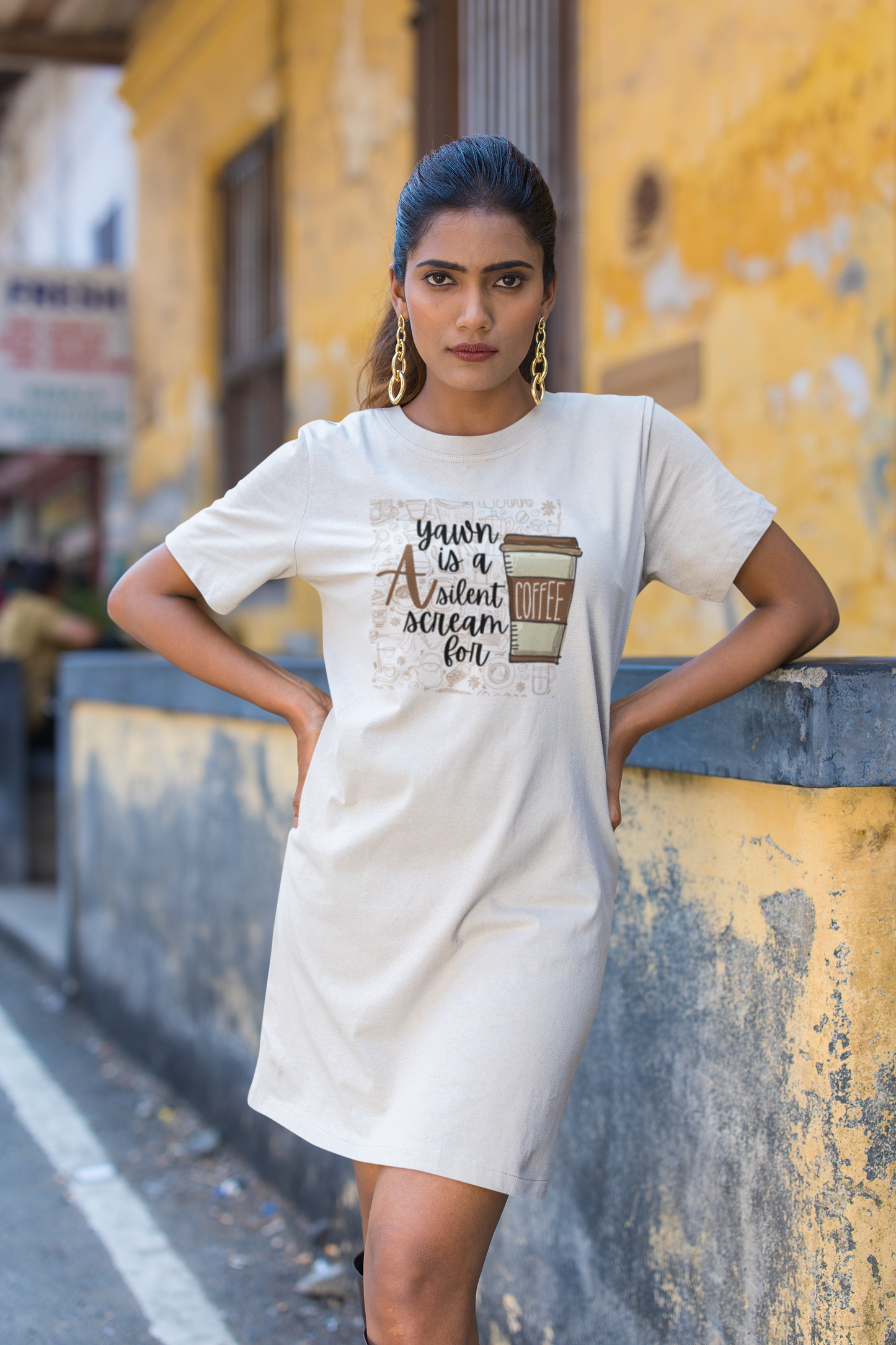 Coffee Tshirt dress